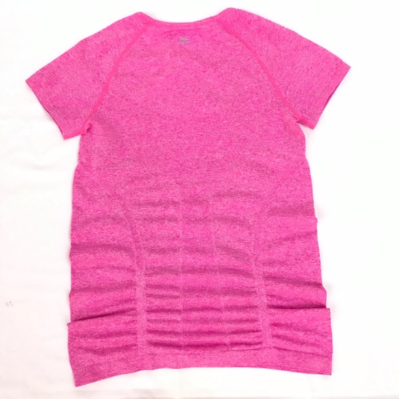 Athleta Fastest Track Short Sleeve Ruched Top Pink - Picture 4 of 8